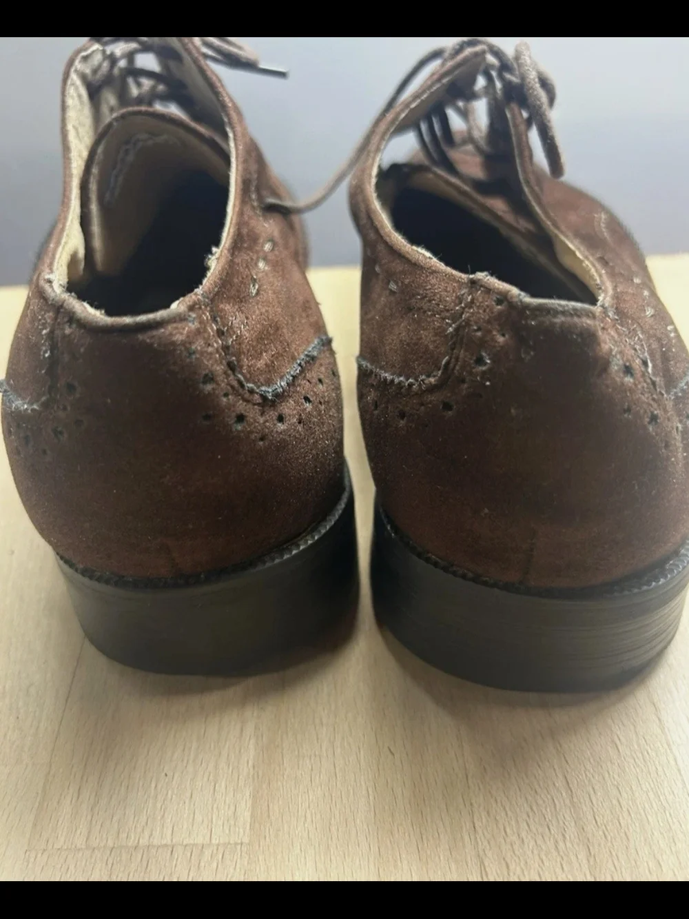 Adolfo Men's Brown Suede Wingtip Lace-Up Shoes